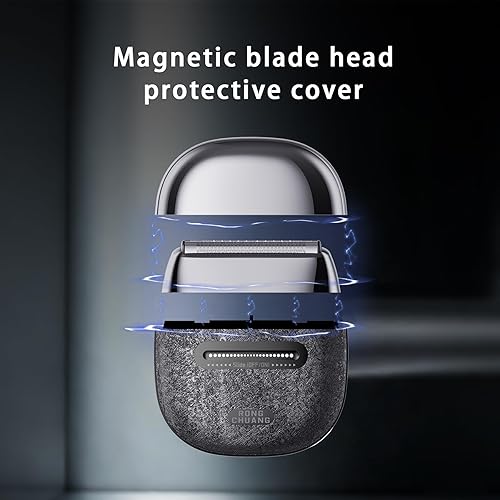 Miniatura 5 de Afeitadoras eléctricas de aluminio para hombres, maquinilla de afeitar eléctrica portátil con cuchillas flotantes 3D, bloqueo de viaje y carga