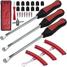 Panngu Tyre Tool for Motorcycle, Bicycle and Scooter Tyre Assembly Tool with Portable Tyre Lever - Red