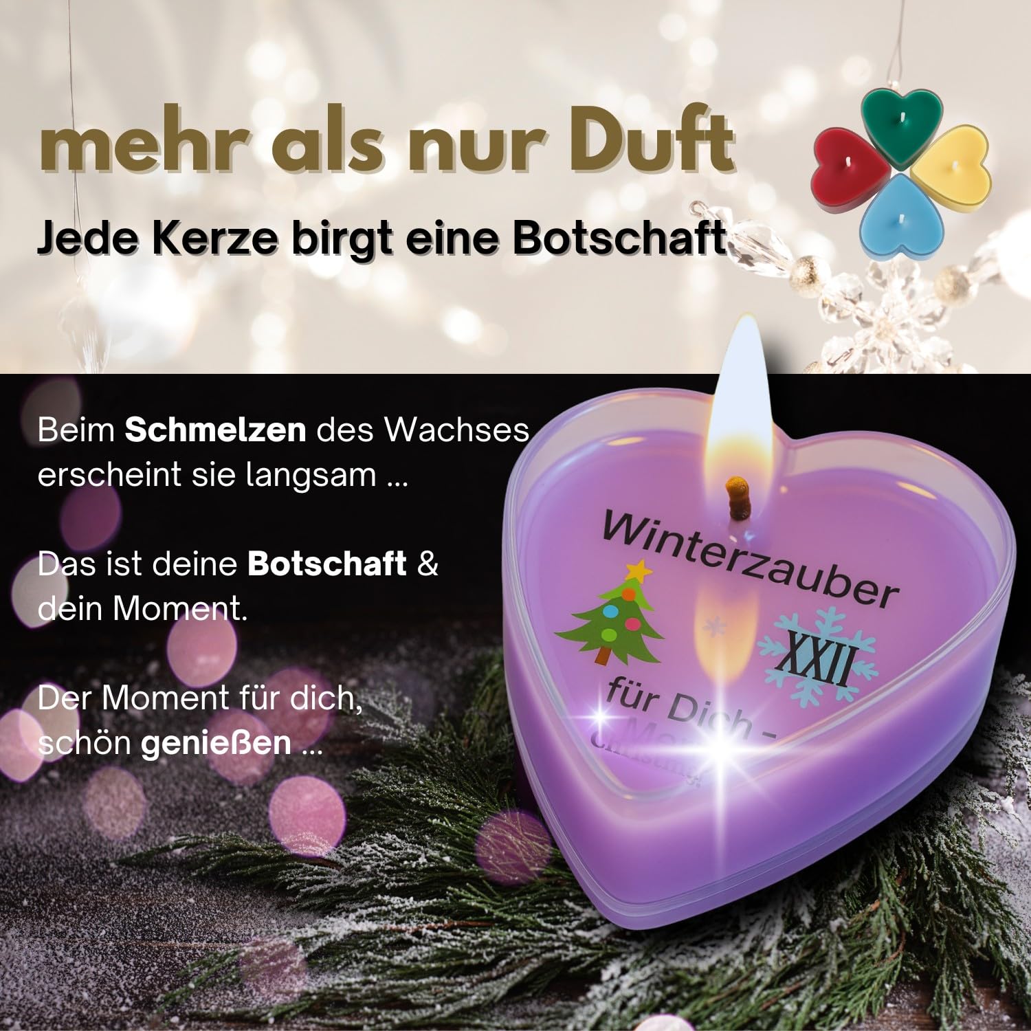 Duftkerzen Adventskalender 2025 - Kerzen mit versteckten Botschaften, Geschenk für Frauen, Geschenkset für Mama Eherfrau zu Weihnachten (Advent-Duft02)