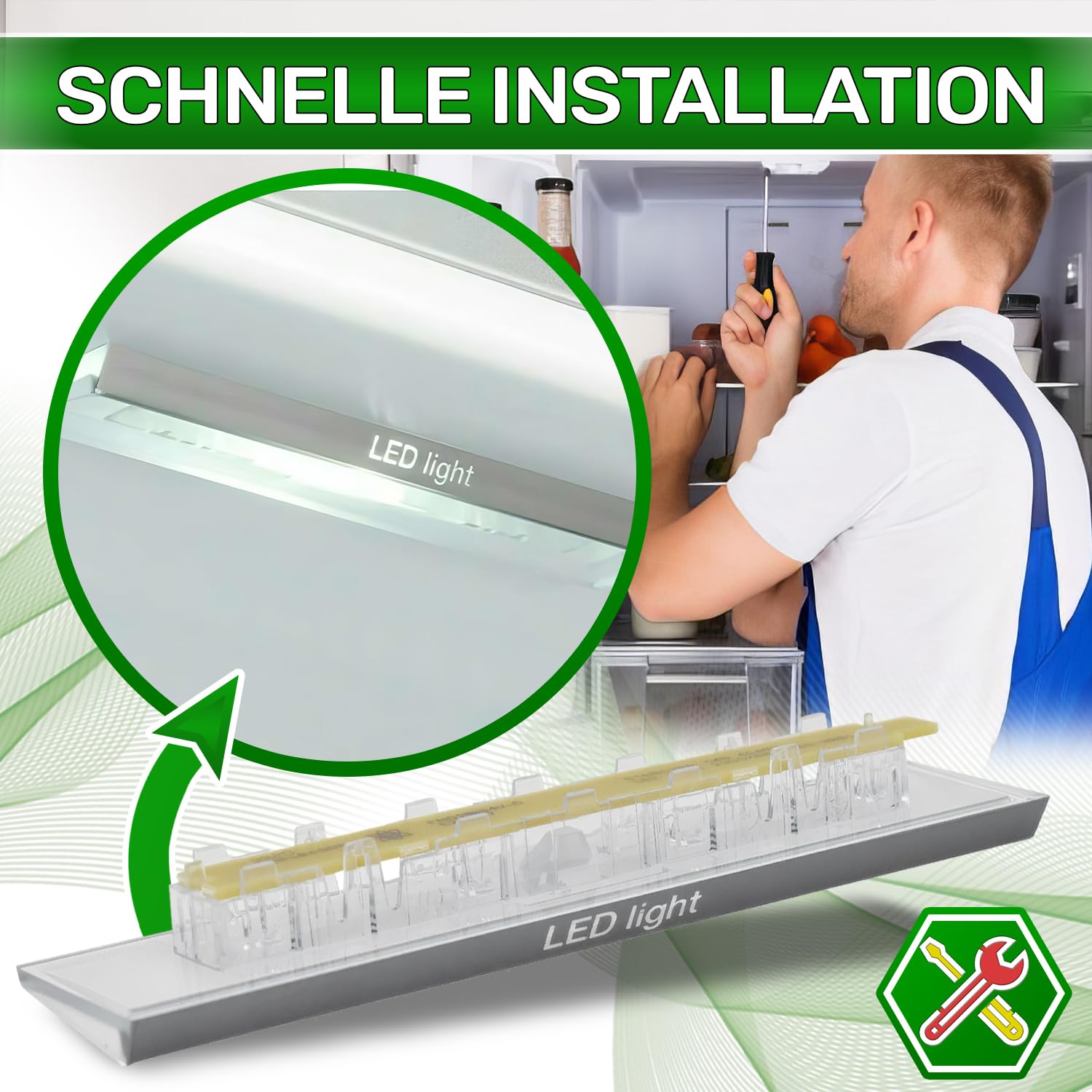 Listwa LED do lodówki z zamrażalnikiem z oryginalnym kodem 10003924 10024820 00628627 628627 dla Bosch dla Siemens - MADE IN GERMANY - ONIX TECH