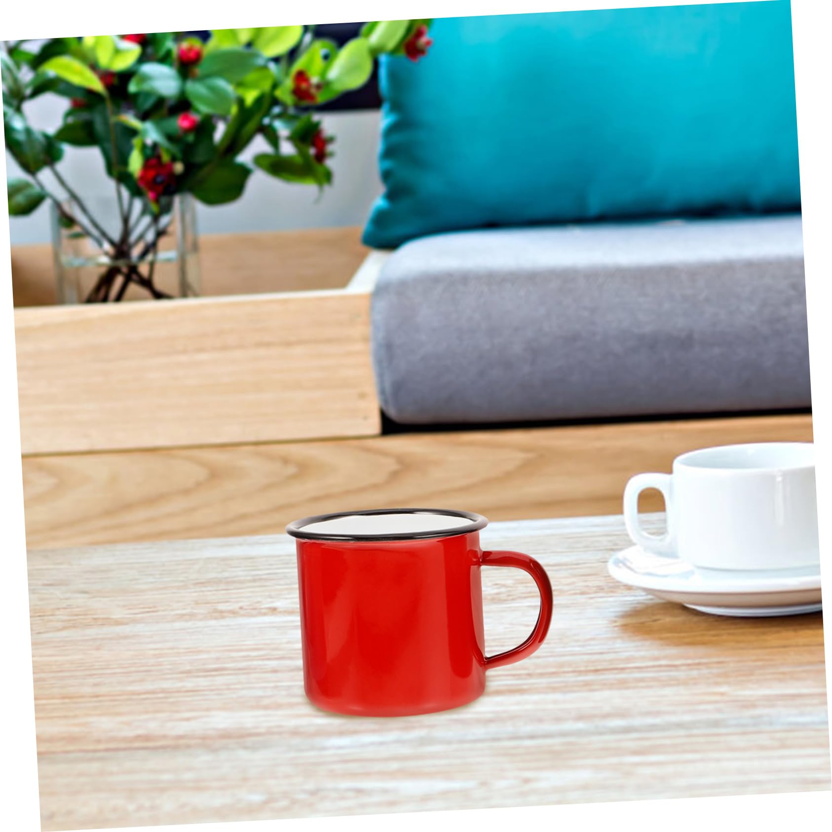 TOYANDONA 4stücke Emaillebecher Retro Campingbecher Wassergläser Kaffeetassen für Outdoor und Haushalt