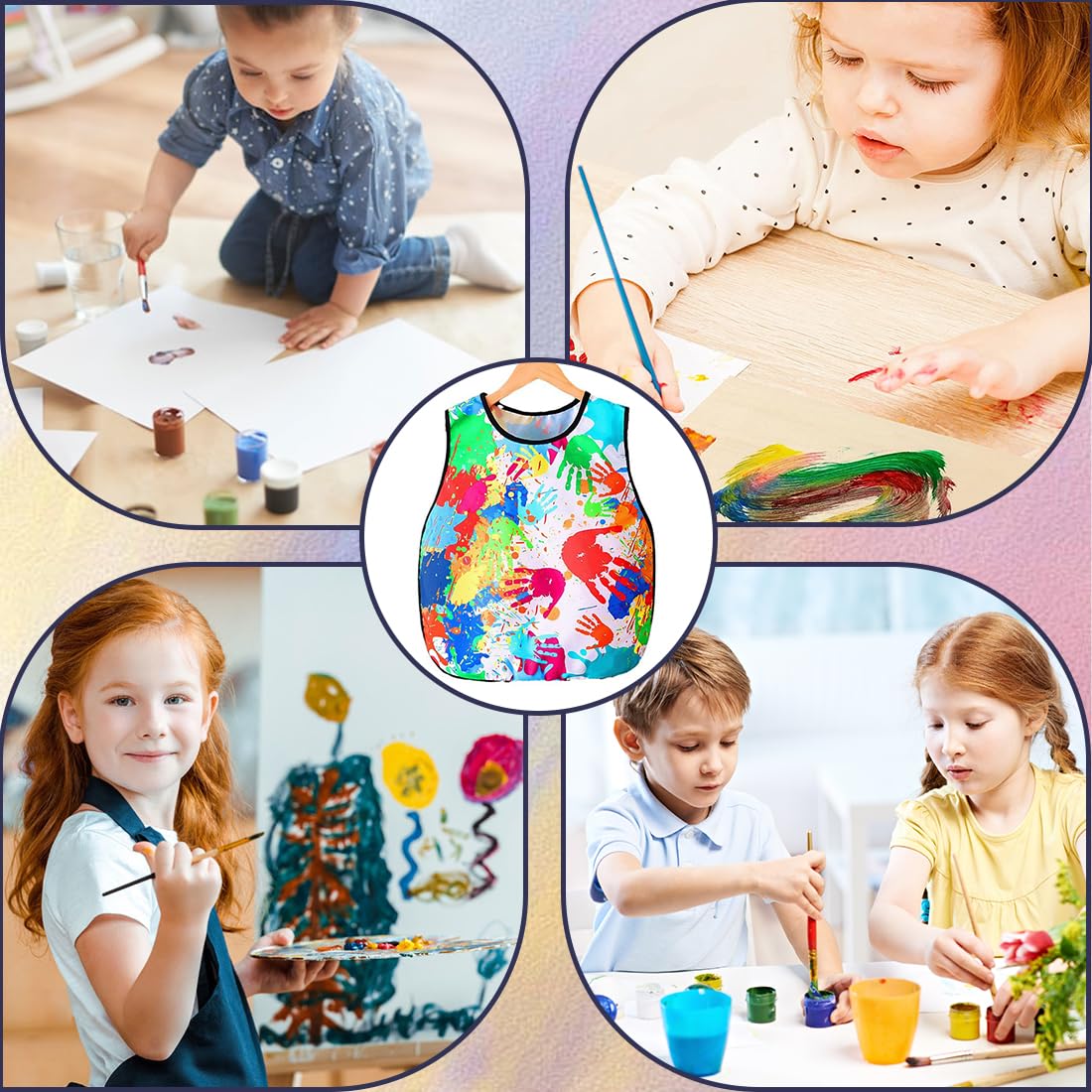 WKRTDY Tablier Enfant avec Poches, Réglable pour Peinture, Cuisine et Artisanat - 1 Pièce - Pour Garçons et Filles de 5-11 Ans - Bleu WKRTDY Tablier Enfant avec Poches, Réglable pour Peinture, Cuisine et Artisanat - 1 Pièce - Pour Garçons et Filles de 5-11 Ans - Bleu