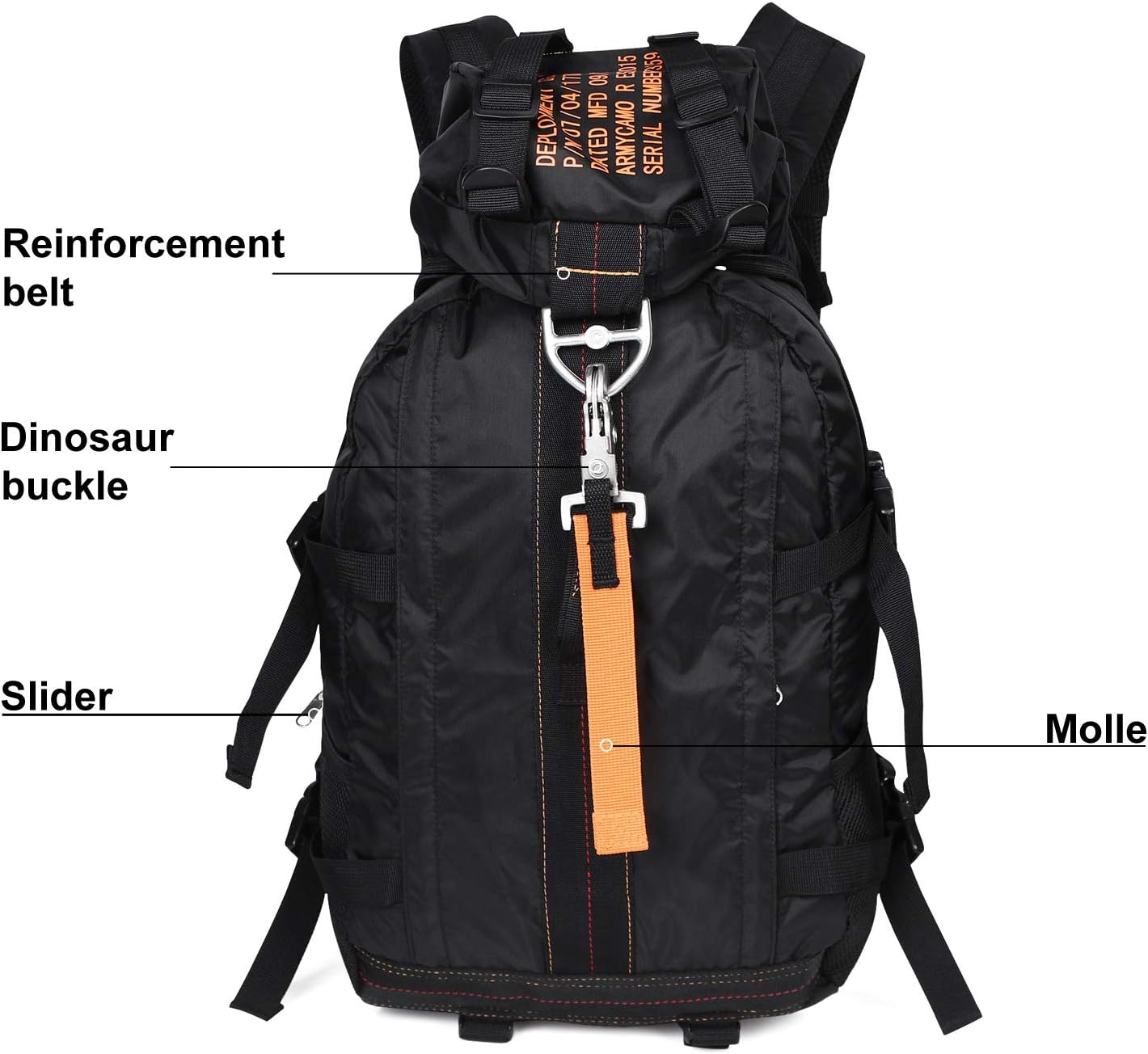 Greencity Parachute Buckles Rucksacks Lightweight Travel Backpack