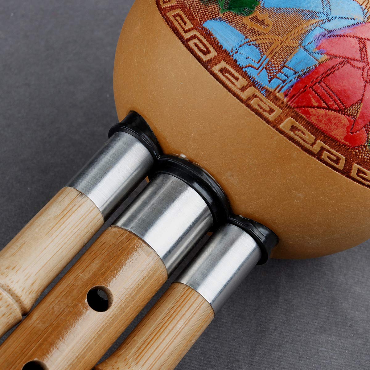 Clé b-Flat Hulusi Instrument de Musique Traditionnel Bambou Cucurbit Flûte à Vent