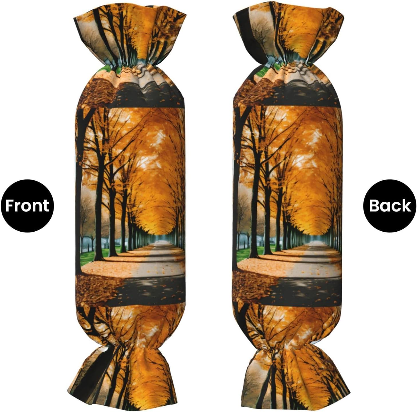 Autumn Leaves Print Candy Cylindrical Eco-Friendly Pillow Soft Velvet Living Room Bedroom Travel Decor