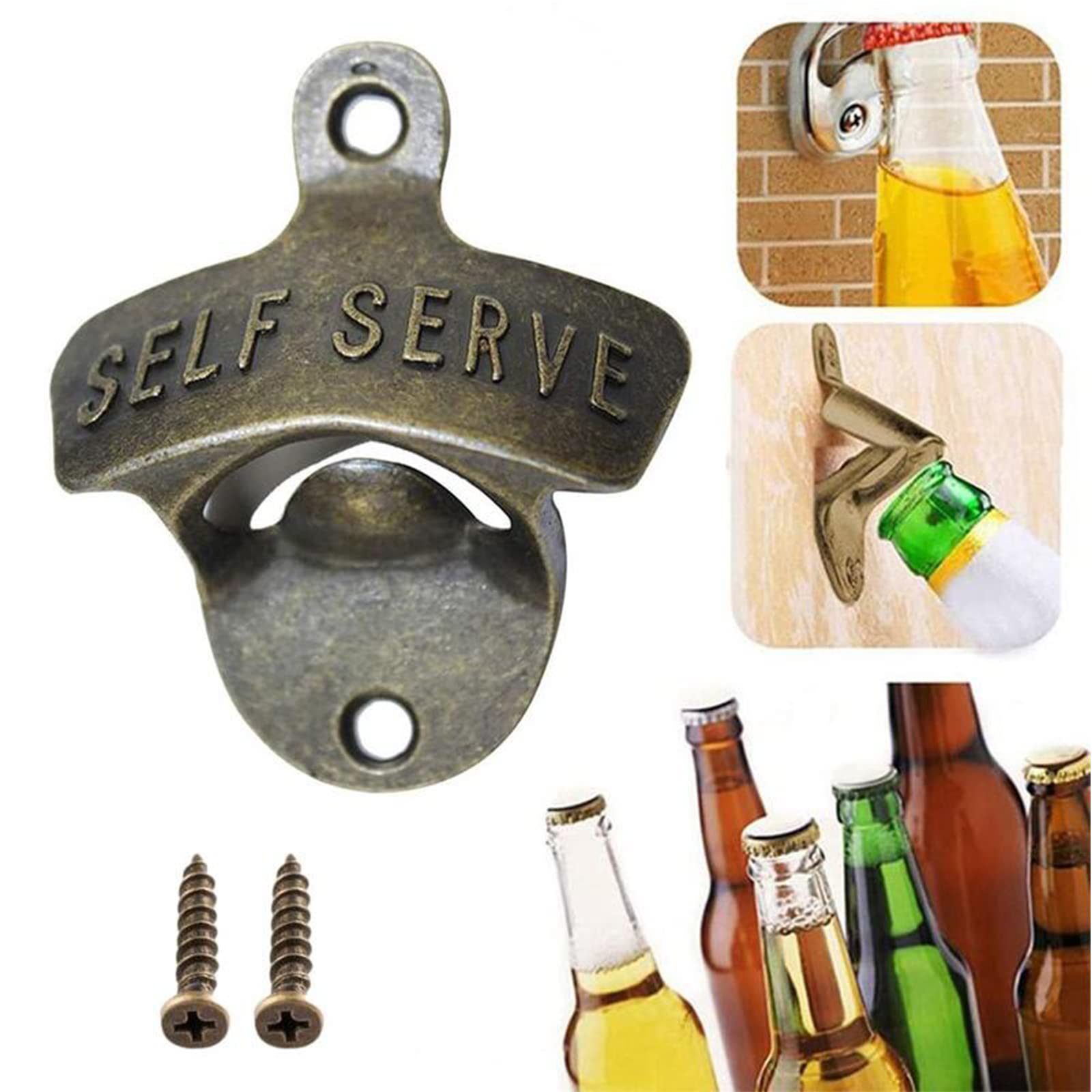 10 Pièces Decapsuleur Mural Biere Ouvre Bouteille Mural En Ferroalliage