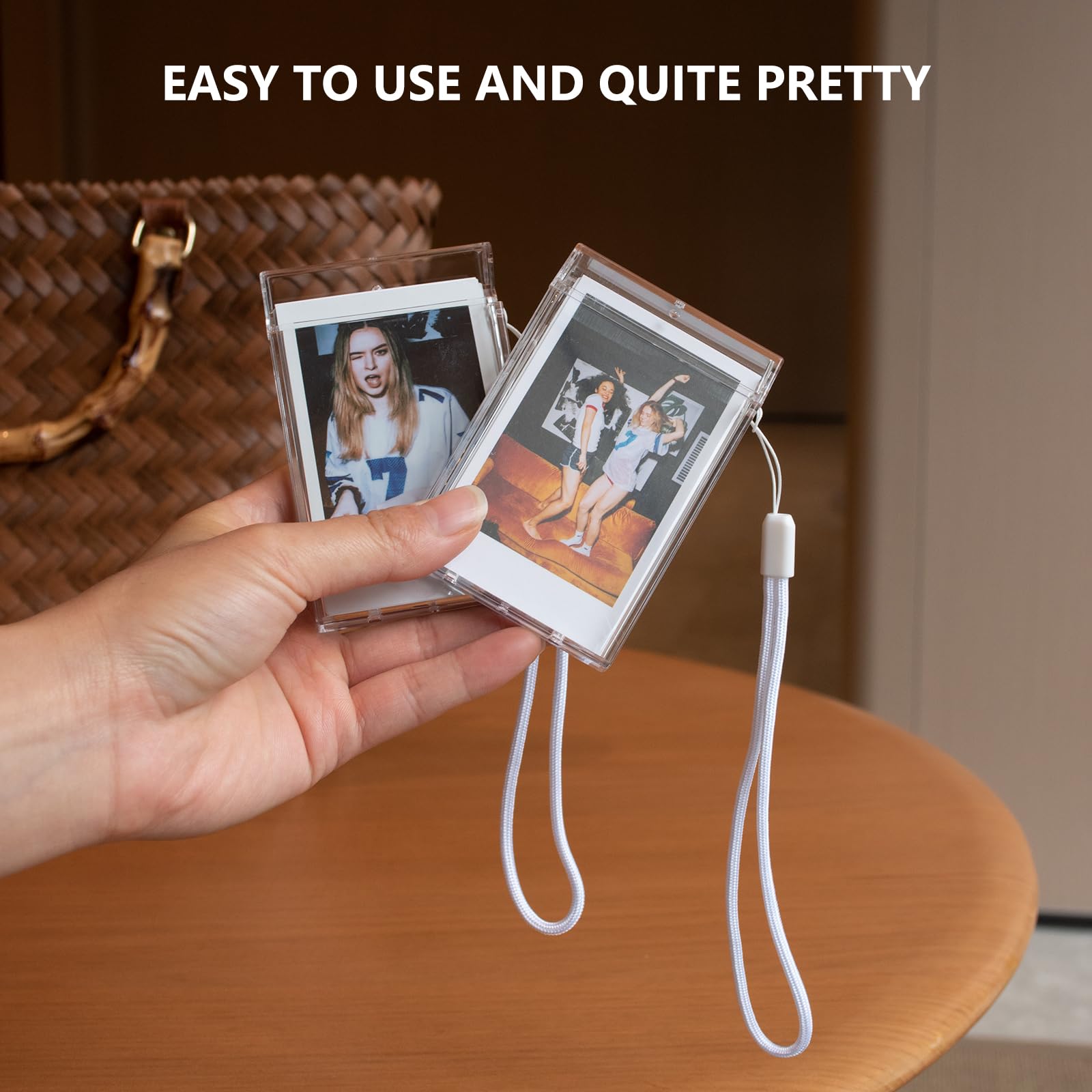 2 Scatole Portafoto Per Fujifilm Instax Mini - Custodia Trasparente Per Foto 2x3, Con Cinturino - Foto 3