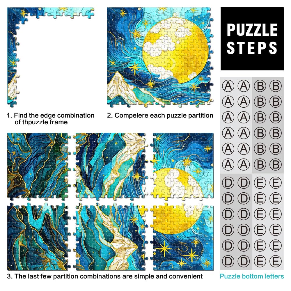 Nachthimmel Berge Puzzle 2000 Teile für Jugendliche Spielspielzeug Angebot als Geschenk für die ganze Familie 70x100cm