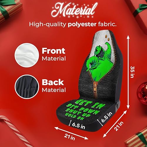 Miniatura 4 de Nightmare Skellington Ghost 2 - Fundas de asiento delantero para automóvil, camión, SUV, regalos de Navidad, funda de asiento de cubo duradera,