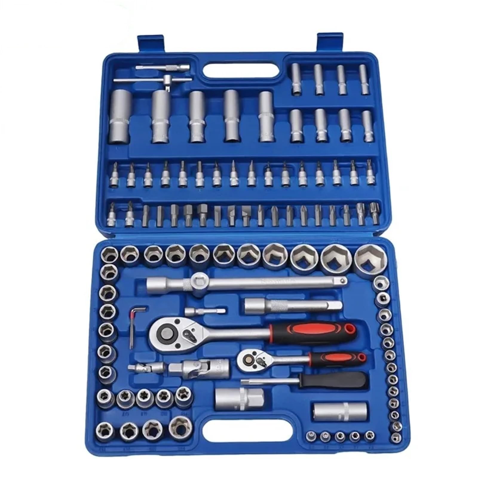108 piezas/94 Piezas multifunción for Coche, Llave de trinquete, Rueda, mecánico automóviles, Kit Herramientas torsión Manual, Caja reparación for el hogar, automóvil para Hogar o Garaje(94PCS)