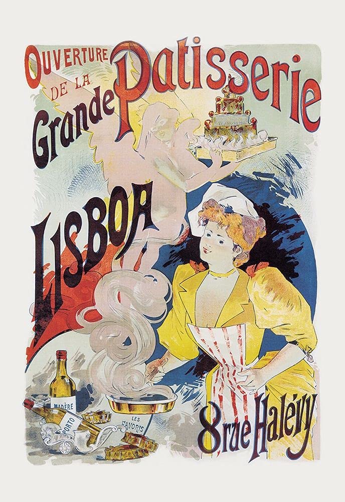 Grande Patisserie Lisboa Gesmar Charles – Impression verticale vintage avec cadre flottant vintage 33 x 55 cm