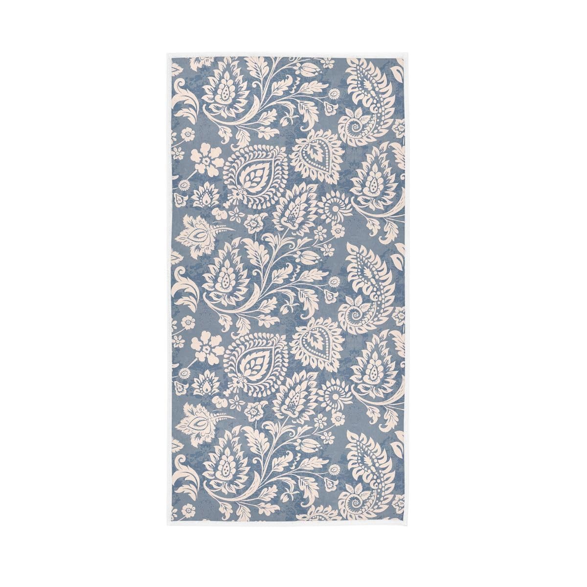 LSRCPD African Boho Paisley Floral Blue Hand Towels, 15 x 30 Inches, Soft Highly Absorbent Towels for Bathroom Gym Hotel