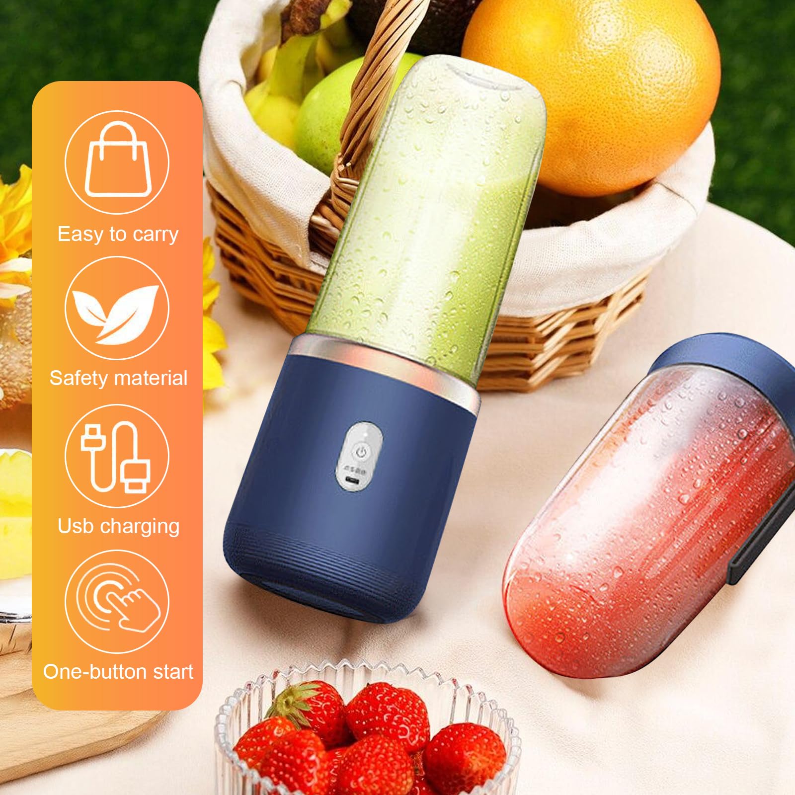 Frullatore Portatile USB Con 6 Lame - Per Frullati, Succhi E Bevande On-the-Go - Foto 12