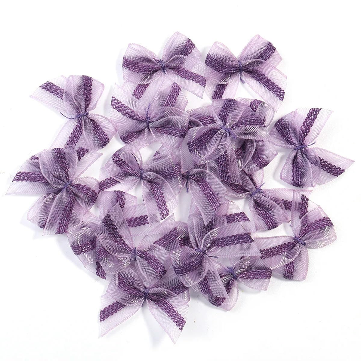 CIVIOOH 30pcs Mutilcolor Lace Mesh Ribbon Bows Satin Ribbon for DIY Craft Decoration Nail Manicure Accessories 2.5x2.5cm