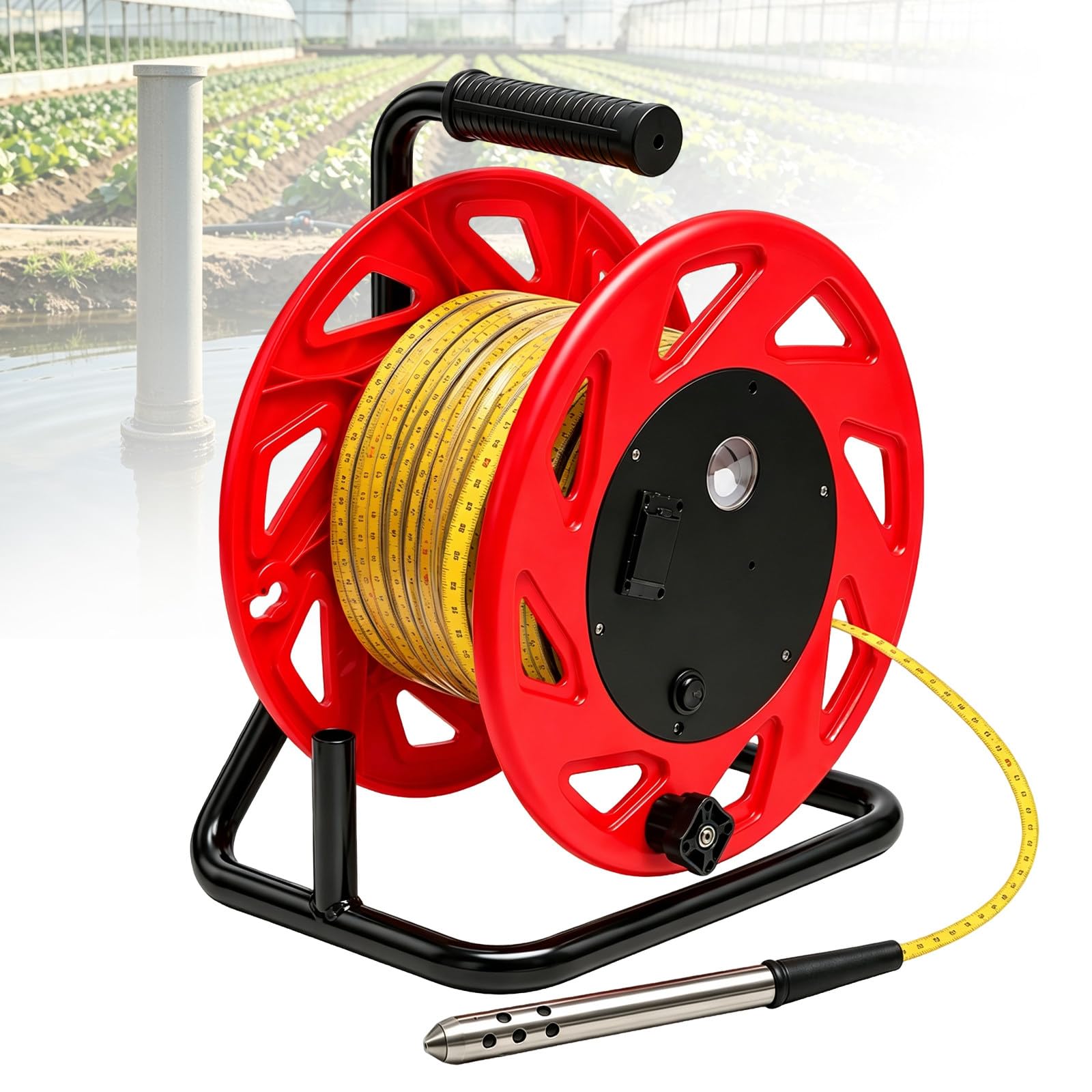 Medidor Agua Pozo con Cinta Acero PE 100m-328ft