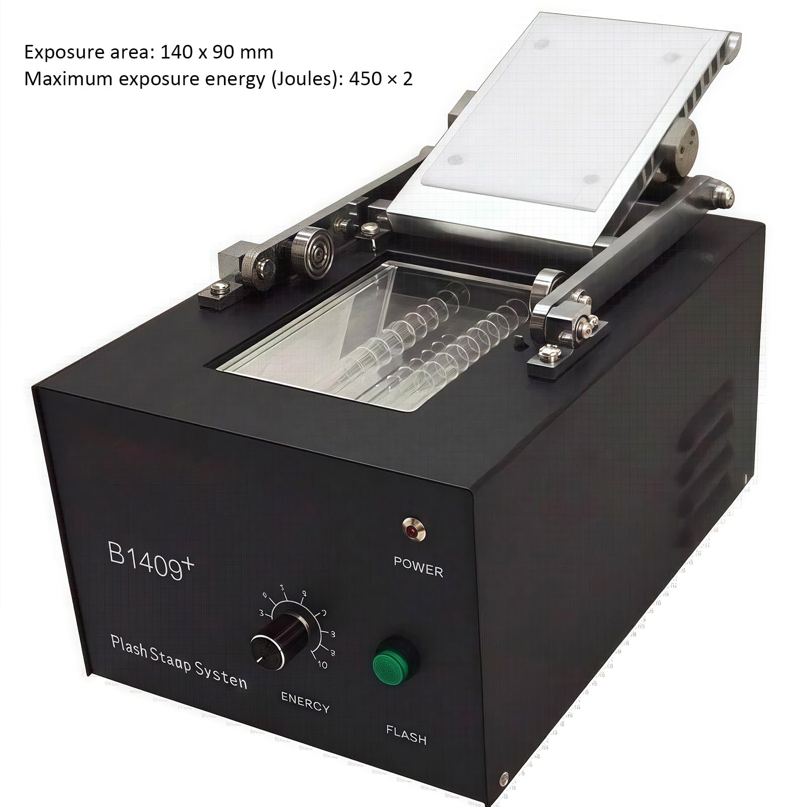 Macchina per timbratura Automatica per progetti Fai-da-Te, sistemas di Incisione di sigilli fotosensibili, Area di Esposizione 140x90 mm, energia Regolabile