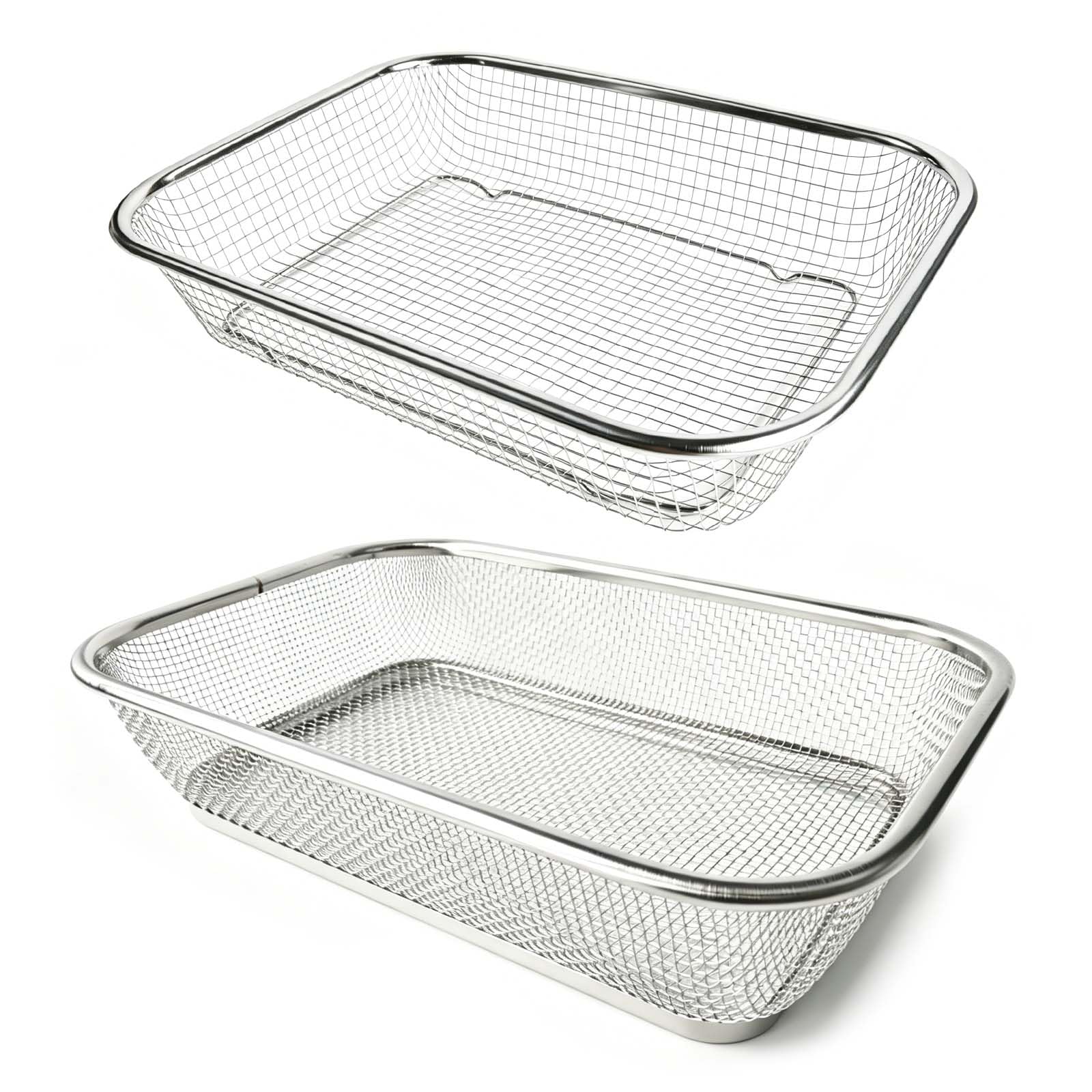 Solvio 2PCS Professional Garden 3.1mm+5.7mm mesh Sieve for Soil and Stones Heavy Duty Stainless Steel Soil Sifter Riddle Fine Mesh Compost Sieve for Gardening,Landscaping, Potting Mix and Seed Sowing