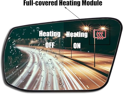 Miniatura 3 de AUTOXBERT Espejo lateral izquierdo del conductor calentado con placa de respaldo para Nissan Altima Sentra 2013 2014 2015 2016 2017 2018, repuesto