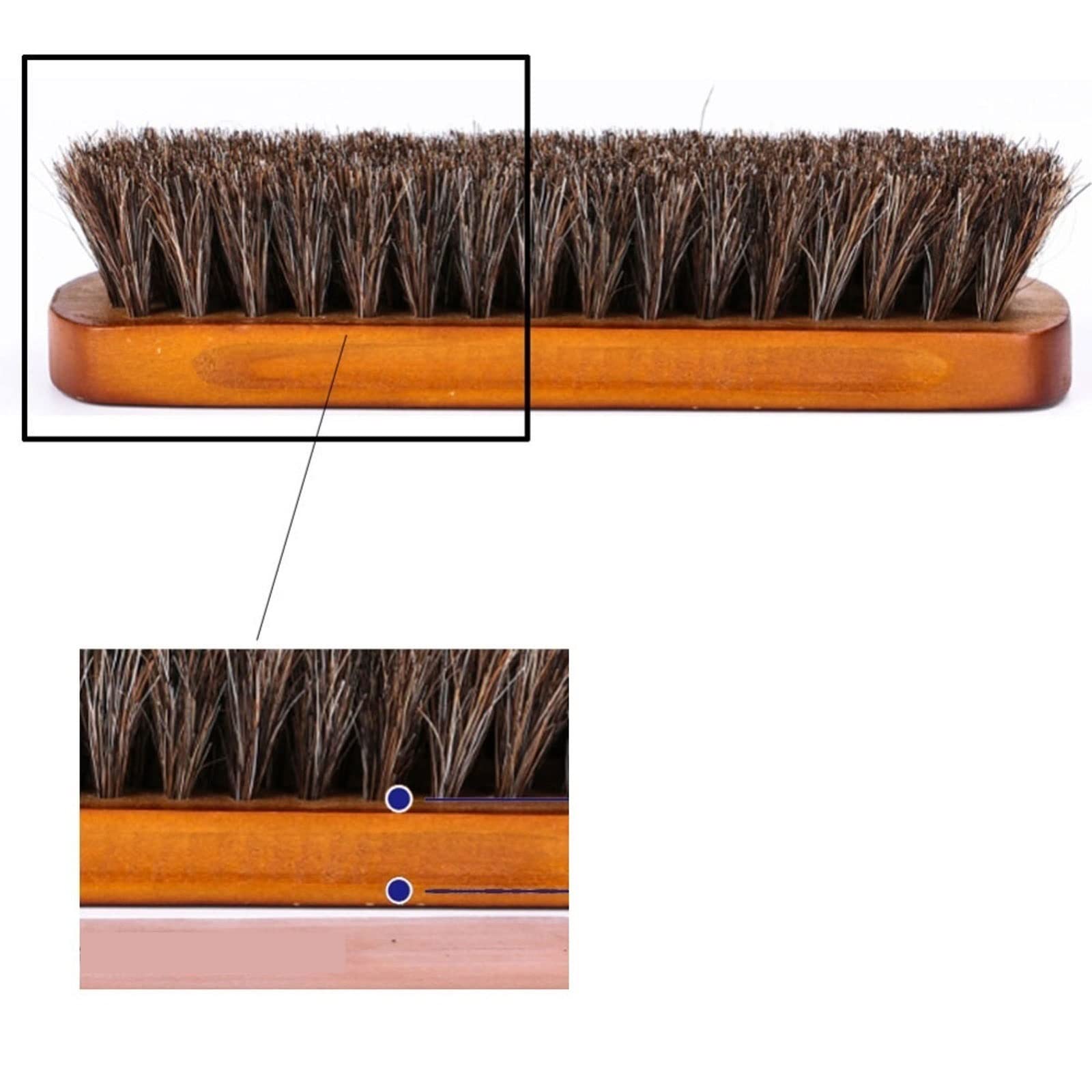 QUNINE Cepillo de Limpieza, 1 Unidad, Cepillo para Zapatos de Crin, Pulido de Cuero Natural, Pelo de Caballo Real, Herramienta de Pulido Suave, Cepillo de Limpieza para pulir Botas