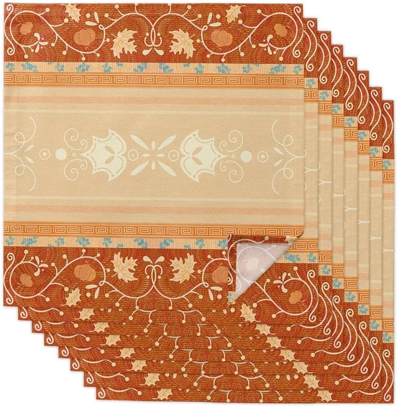 Boho Ethnic Maple Leaf Cloth Napkins Set Birthday Banquet Wedding Decor Restaurant Supplies Table(4pcs)
