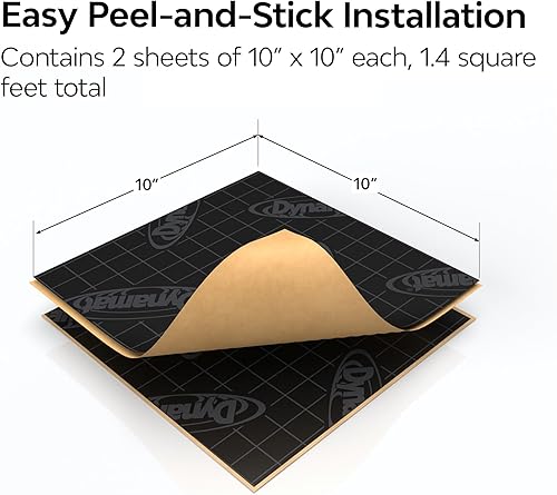 Miniatura 4 de Dynamat 10415 10 pulgadasx 10 pulgadas x 0.067 pulgadas, Autoadhesivo grueso amortiguador de sonido con kit de altavoces Xtreme, Par.