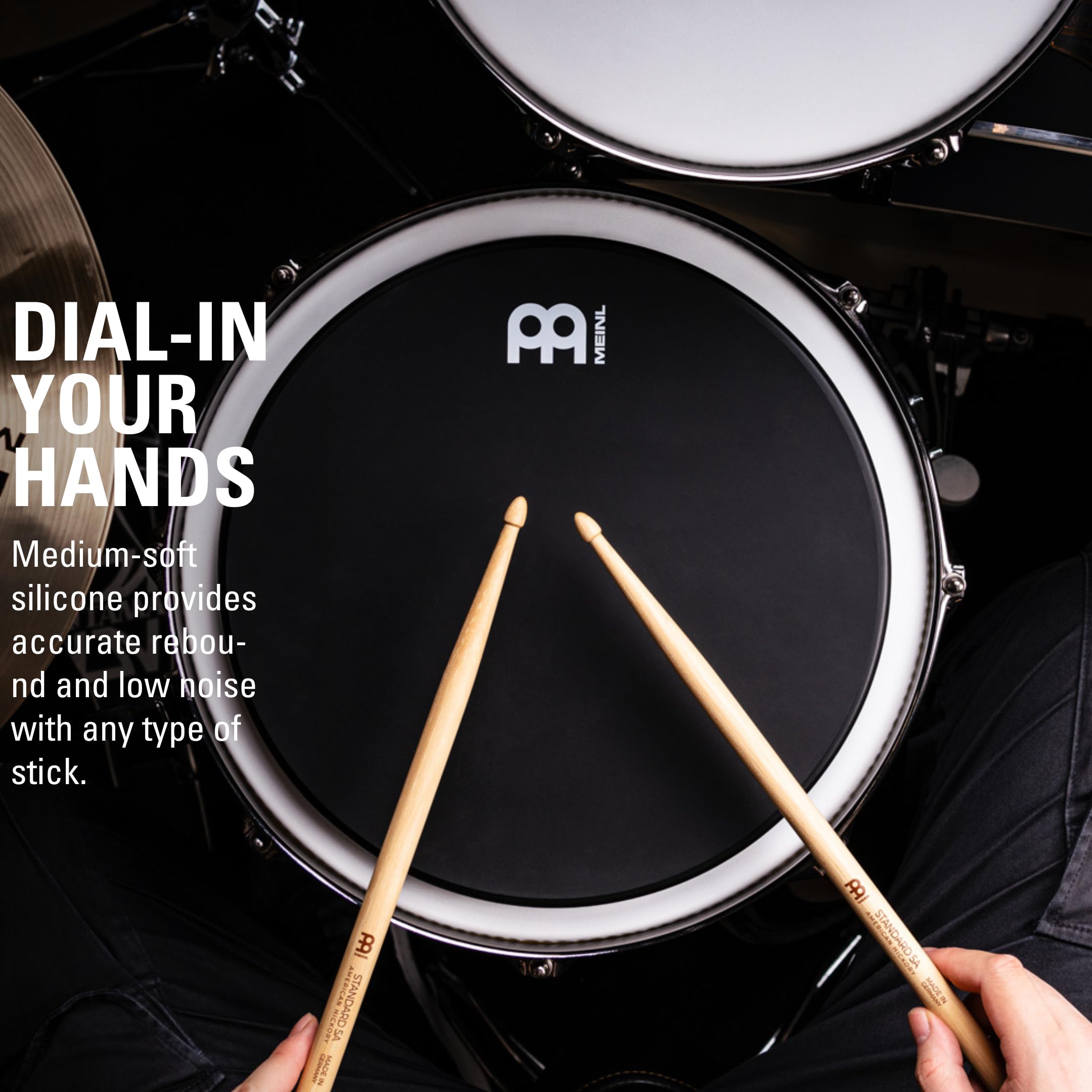 Meinl Cymbals Drum Practice Pad – 12 Zoll Schlagzeug Trommel Übungspad – Natürliches Spielgefühl – Gummi, Schwarz (MPP-12-BK)