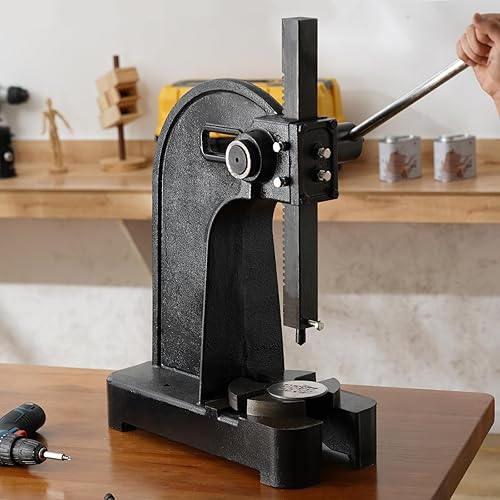 Miniatura 8 de VEVOR Prensa de árbol manual de 3 toneladas, altura máxima de 12.2 pulgadas, prensa manual de escritorio de hierro fundido resistente, prensa manual