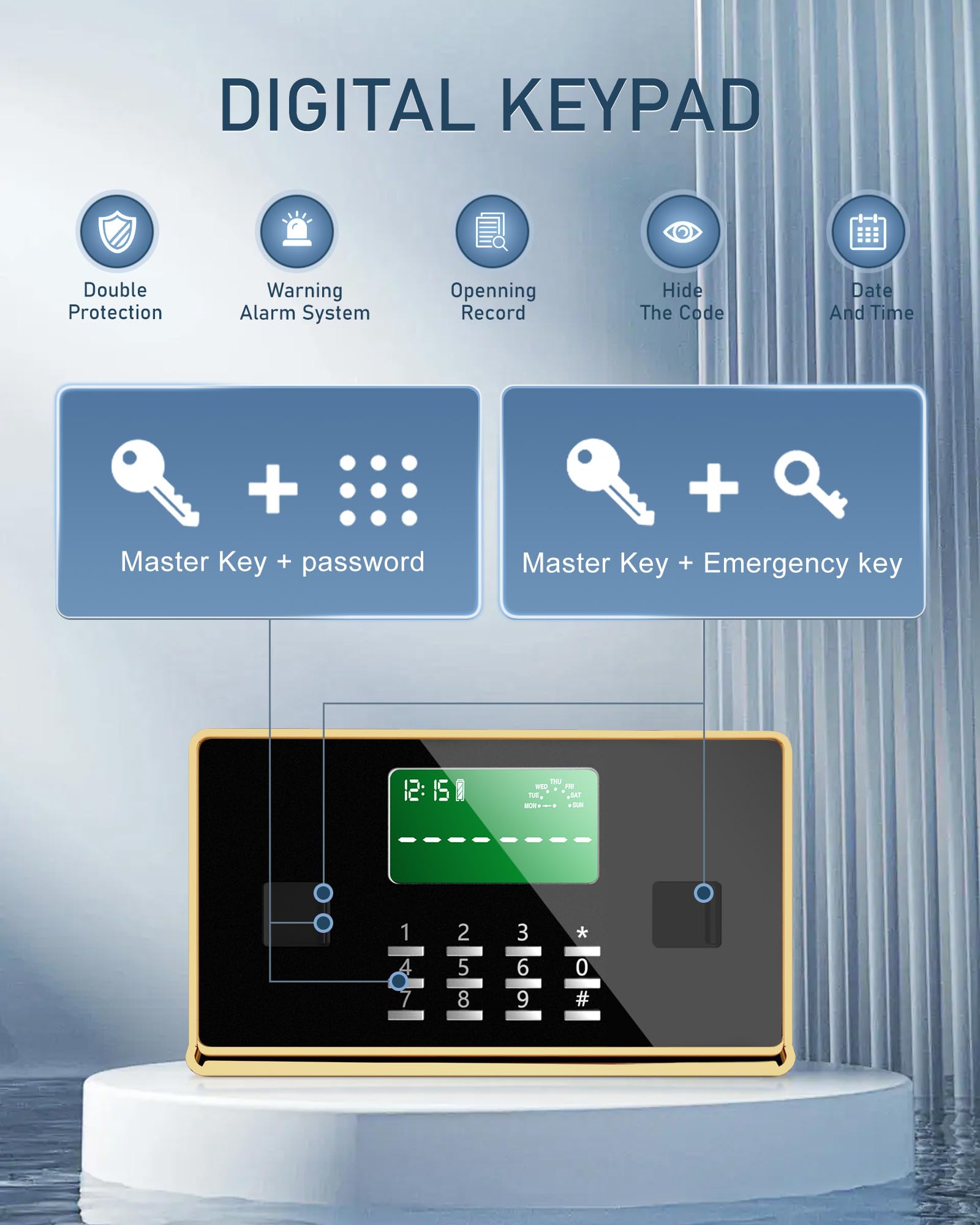 TIGERKING 5.9 Cu.ft Large Heavy Duty Safe Box, Big Home Security with Double Safety Key Lock, Adjustable Shelves, Anti-Theft Alarm System, Removable Wheels, Ideal for Home Office, Black: Black 5.9Cubic