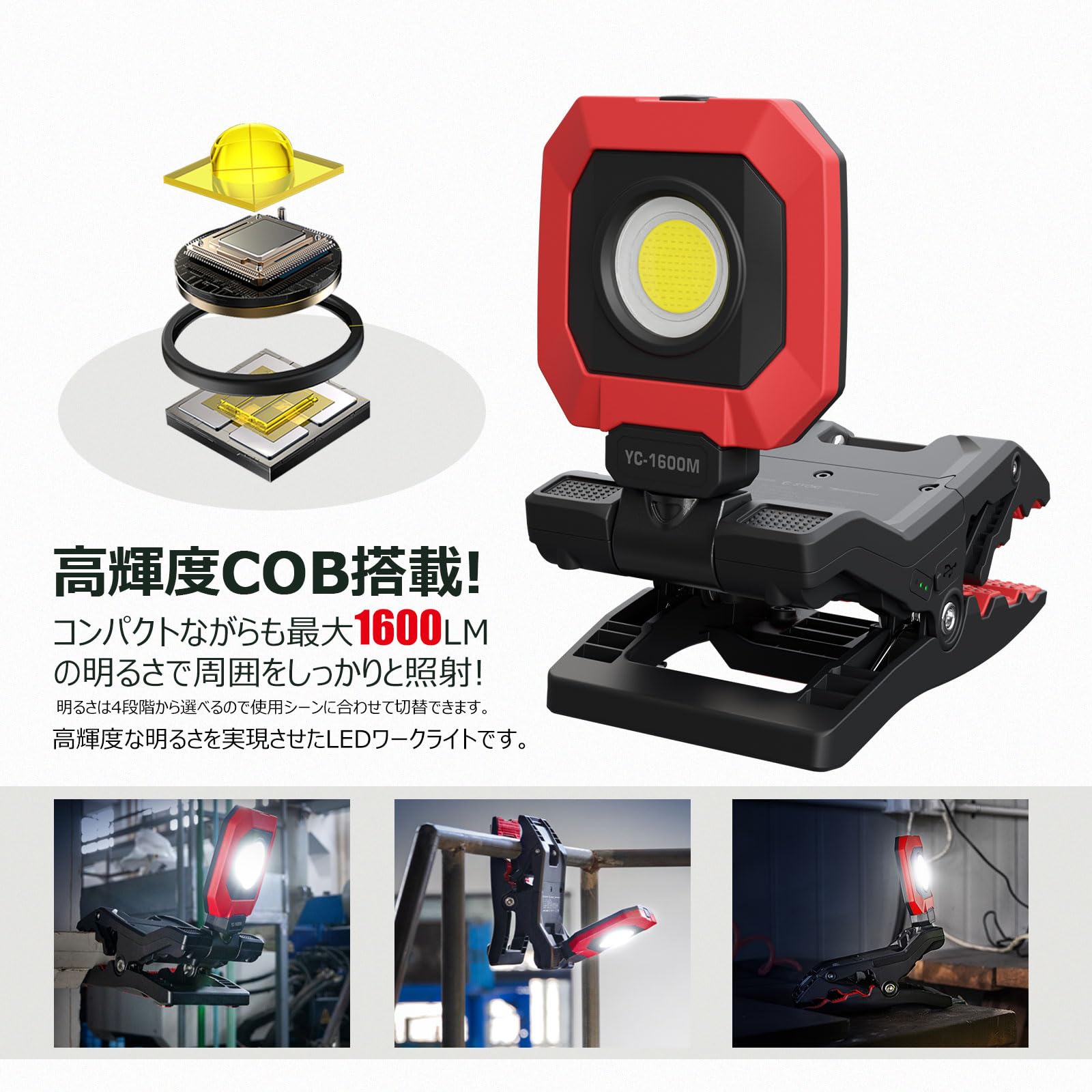 Amazon.co.jp: GOODGOODS LED 投光器 クリップライト デスク