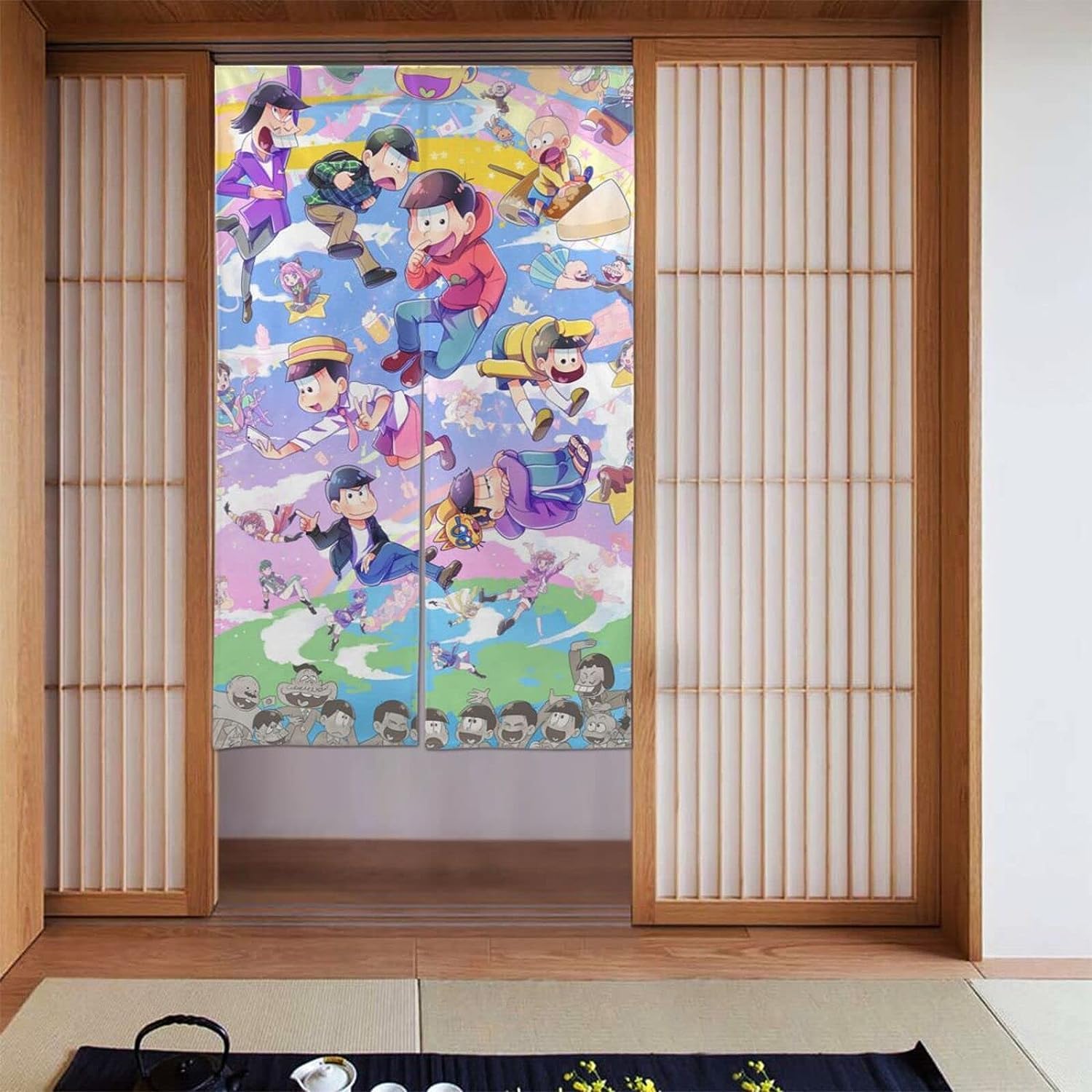 Amazon｜おそ松さん のれん 目隠し 暖簾 部屋間仕切り 廊下 隙間風遮断