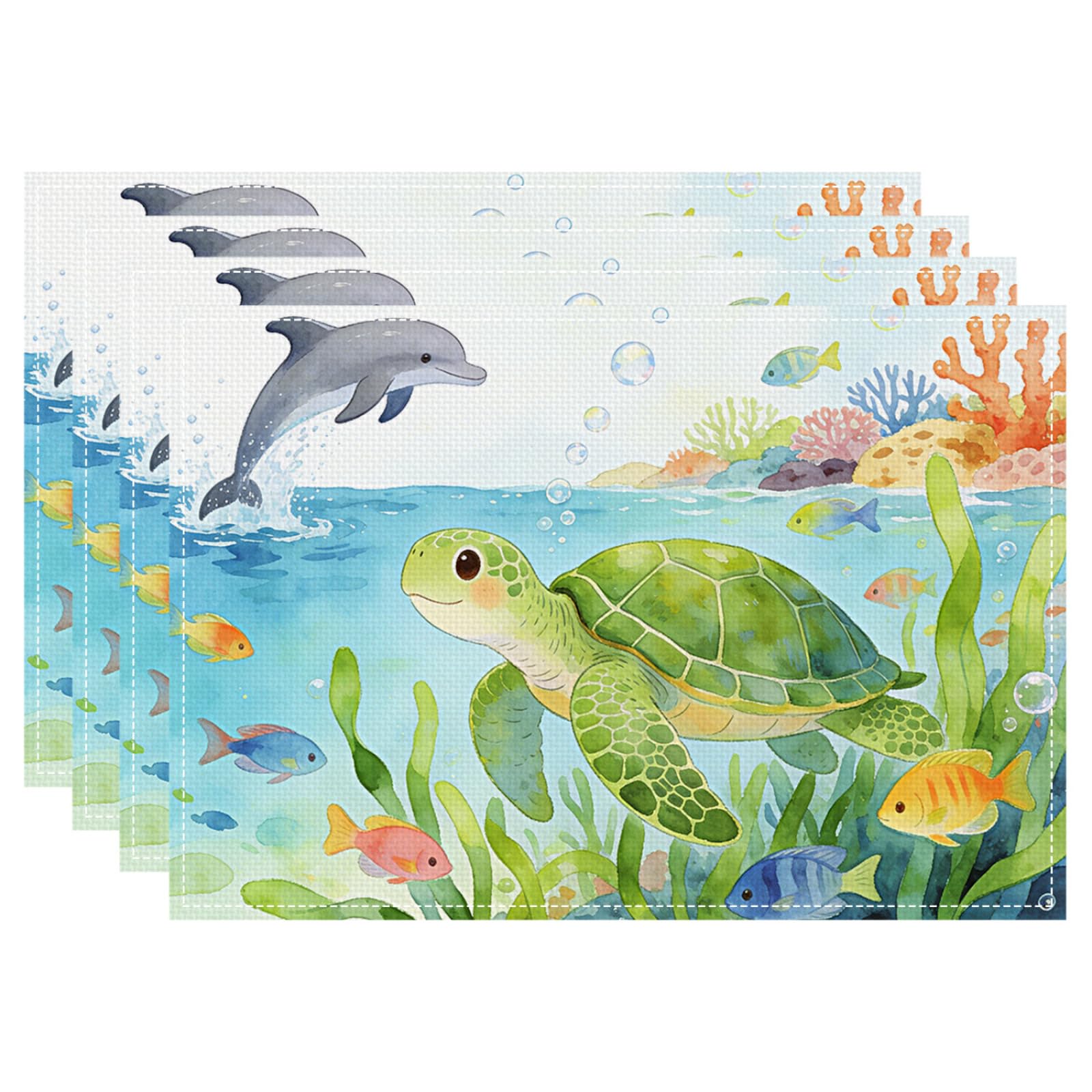 Tischsets Abwaschbar Cartoon Tiere Hitzebeständig Tischset rutschfest 6 Stück Platzset 45x30cm,platzdeckchen PVC Abgrifffeste Platzsets für Hause Küche Restaurant und Hotel