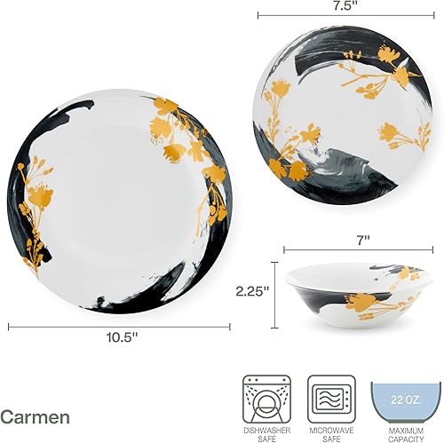 Miniatura 3 de Fitz & Floyd Carmen - Juego de vajilla de 24 piezas, servicio para 8, multicolor