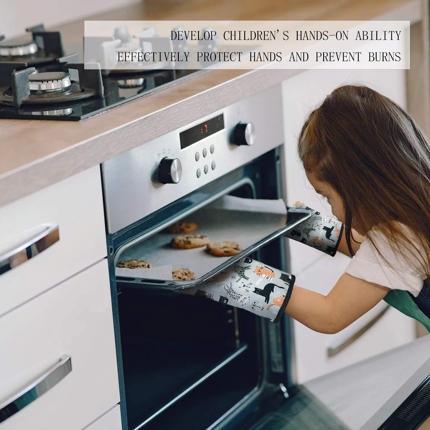 Guanti Da Forno E Presine Set 4 Pezzi - Resistente Al Calore 300°C - Foto 5