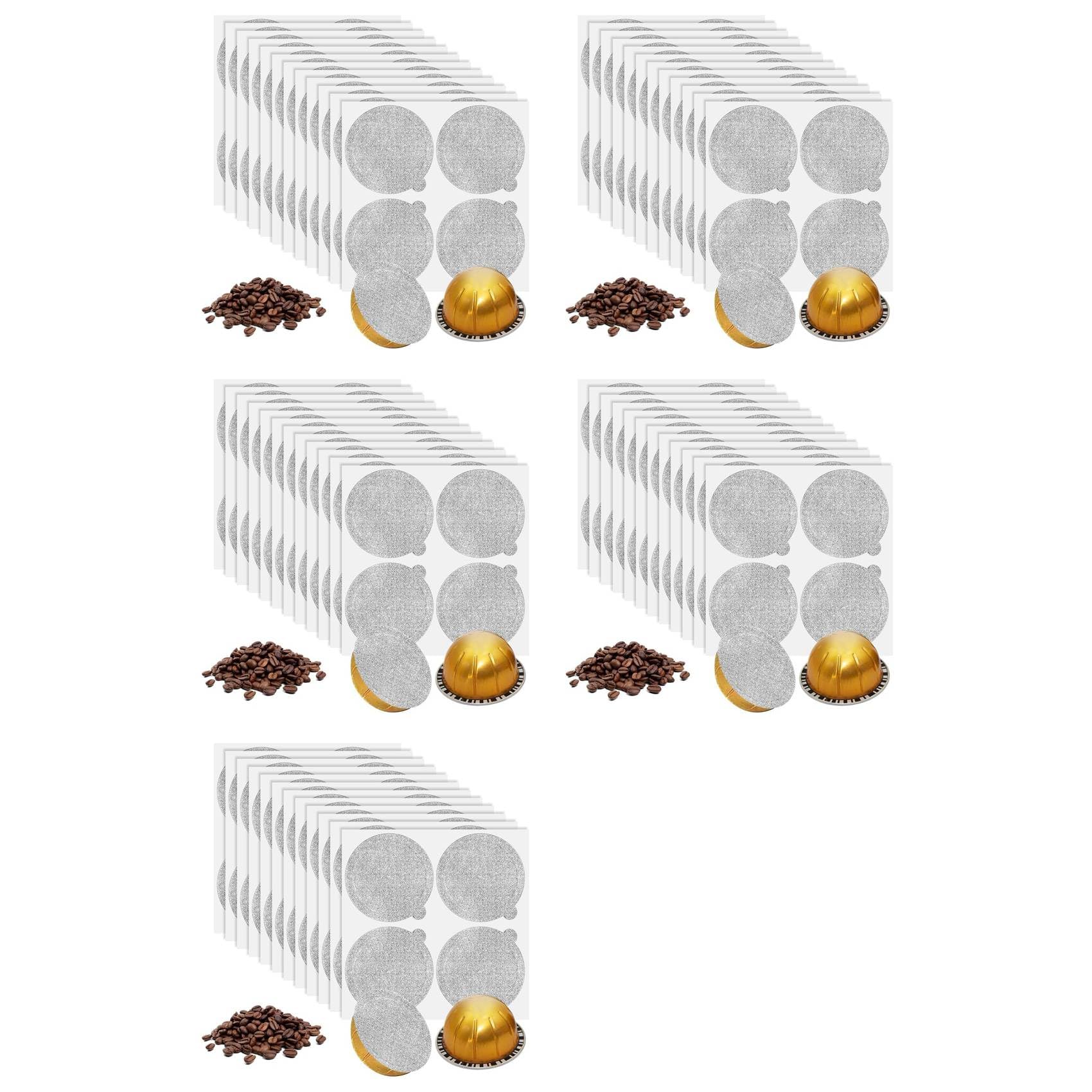 Hndhbfgrt Aluminum Foils Lids Seals - Reuse Capsules Coffee Pods 600Pcs, for Vertuoline Vertuo Reuse Coffee Pods Cover Seals 62mm