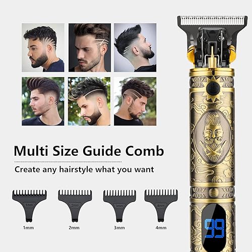 Miniatura 7 de Saoilli Cortadora de pelo profesional para hombres cortapelo para hombres juego de afeitadora de pelo de nariz cortaúñas de barbero inalámbricas