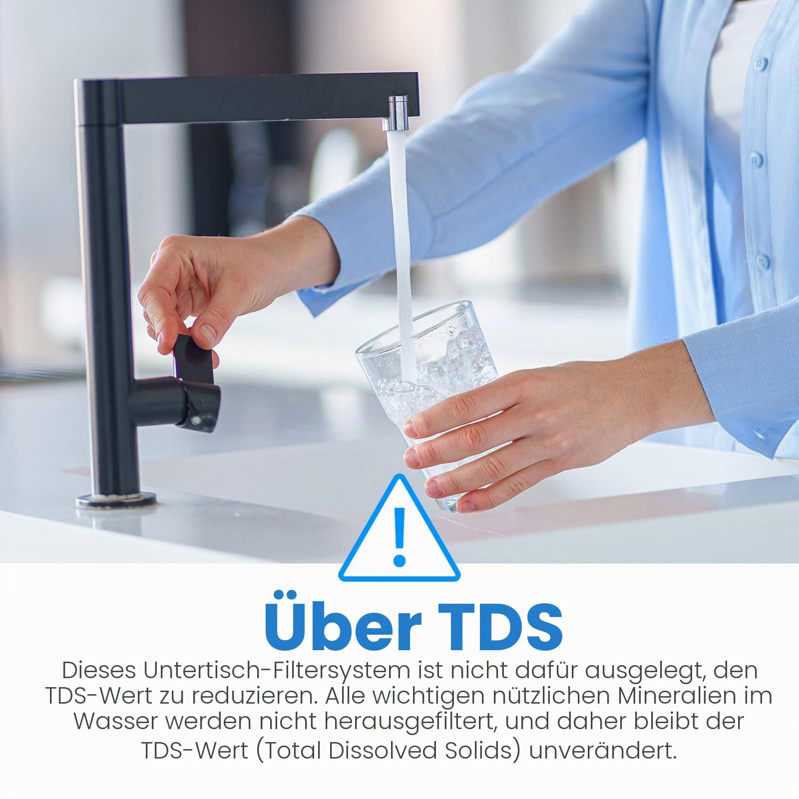 ICEPURE Untertisch Wasserfiltersystem - Direktanschluss entfernt 99,99% Chlor, hohe Chlorreduktionskapazität von 22000 Gallonen verbessert Geschmack und Geruch，USA Tech