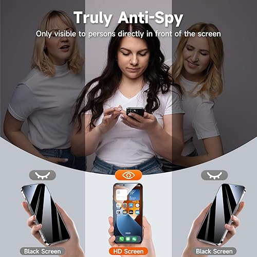 Miniatura 2 de Benks - Protector de pantalla de privacidad compatible con iPhone 13  iPhone 13 Pro (6.1 pulgadas 2021), película de vidrio templado antiespía,