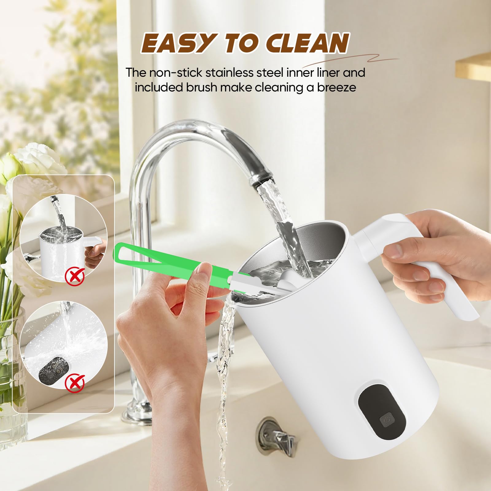 espumador de leche máquina automática de espuma 4 en 1 milk frother batidor de leche espuma electrico 350ML calienta leche para latte, capuchinos, macchiato...