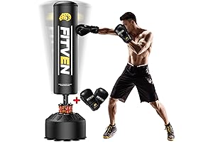 FITVEN Heavy Bag and Stand: Freestanding Punching Bag with Boxing Gloves