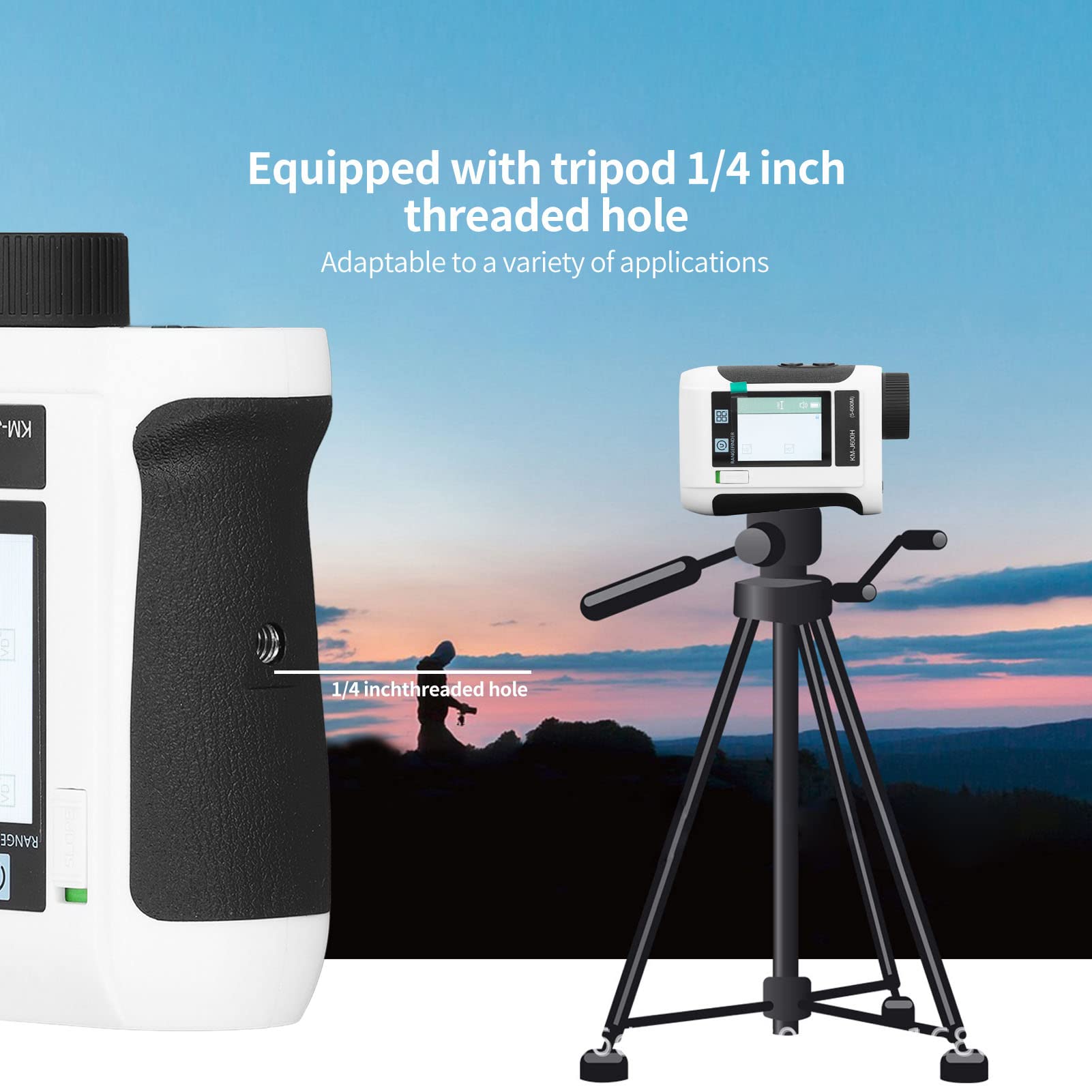 Telémetro de Golf Láser, 656 Yardas Golf Telémetro Telémetro de Golf con Aumento de 6,5X Pantalla Táctil LCD Transmisión de Voz Medidor de Distancias Deportivo para Golf Caza (Blanco)