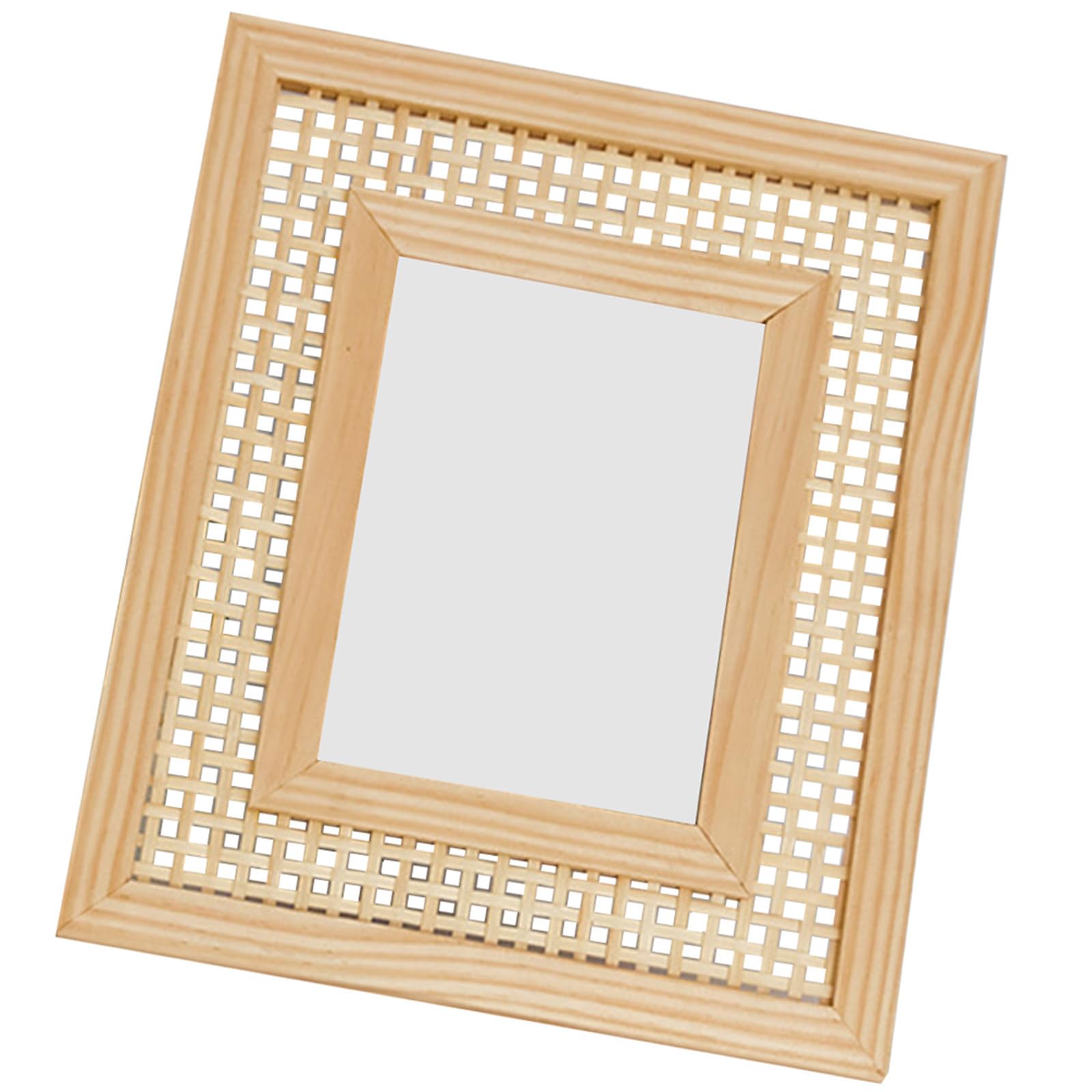 Cadre photo mural en bois tissé main avec structure stable et design artisanal