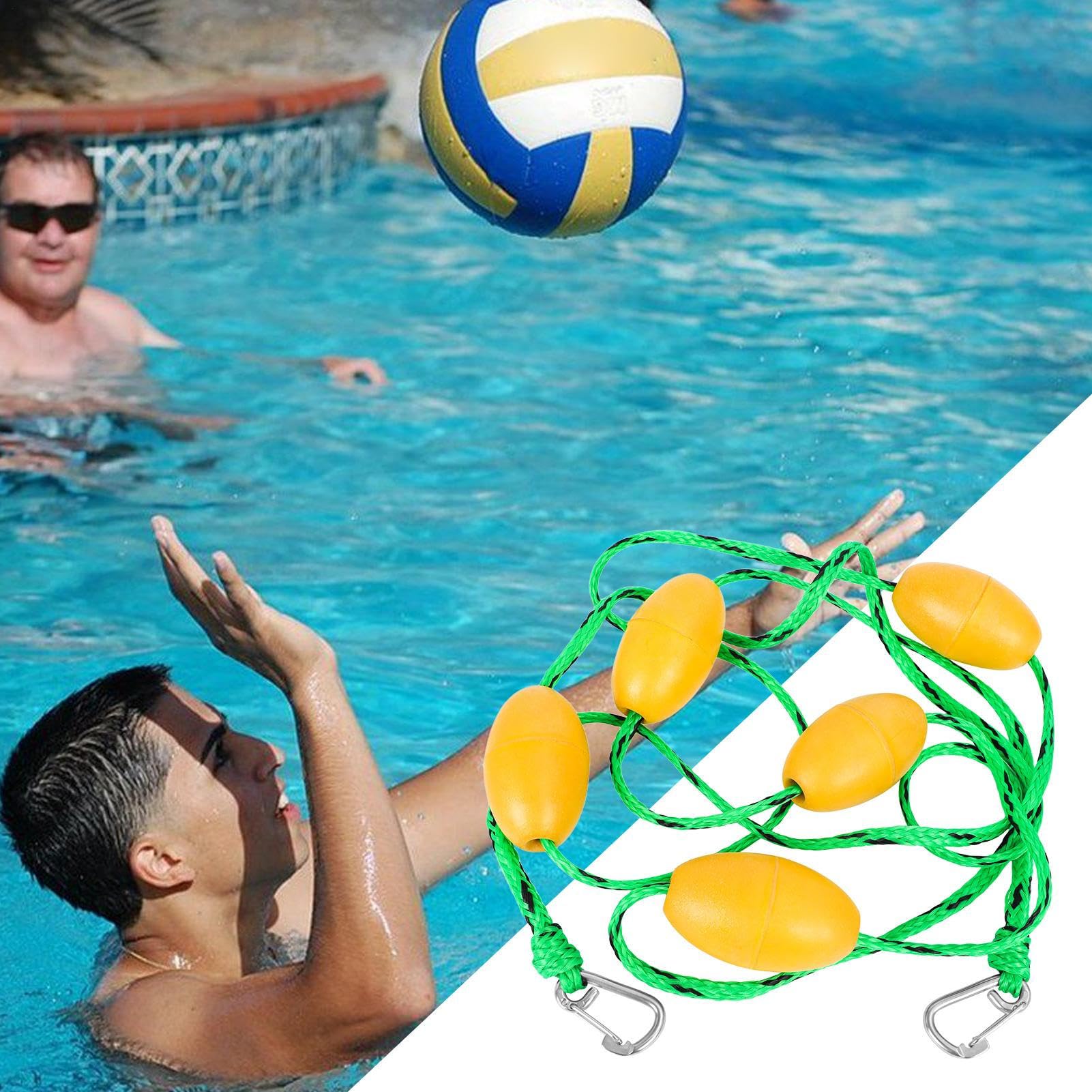 Flotteurs De Cordage pour Piscine, Ligne De Nage avec Flotteurs 5M pour Visibilité, Ligne de Couloir à Visibilité Élevée avec Crochets Inoxydables pour Plages Côtes et