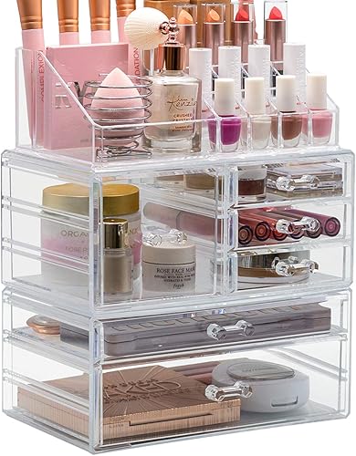 Miniatura 8 de Sorbus - Organizador para maquillaje y joyas, diseño espacioso, ideal para baño, aparador, tocador y encimera (tamaño grande)