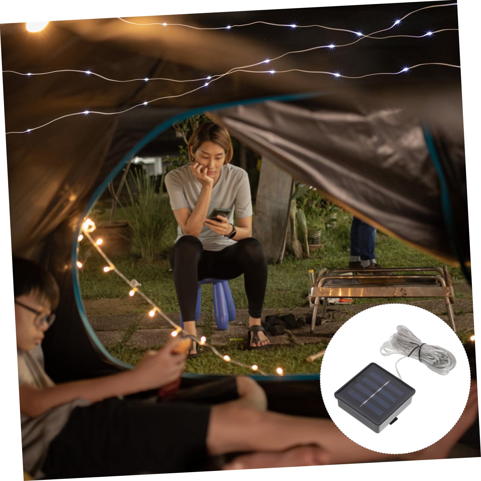 SUPVOX Solar Patio Umbrella Lights Waterproof Led String Lamp Outdoor Garden Decorative Lights White