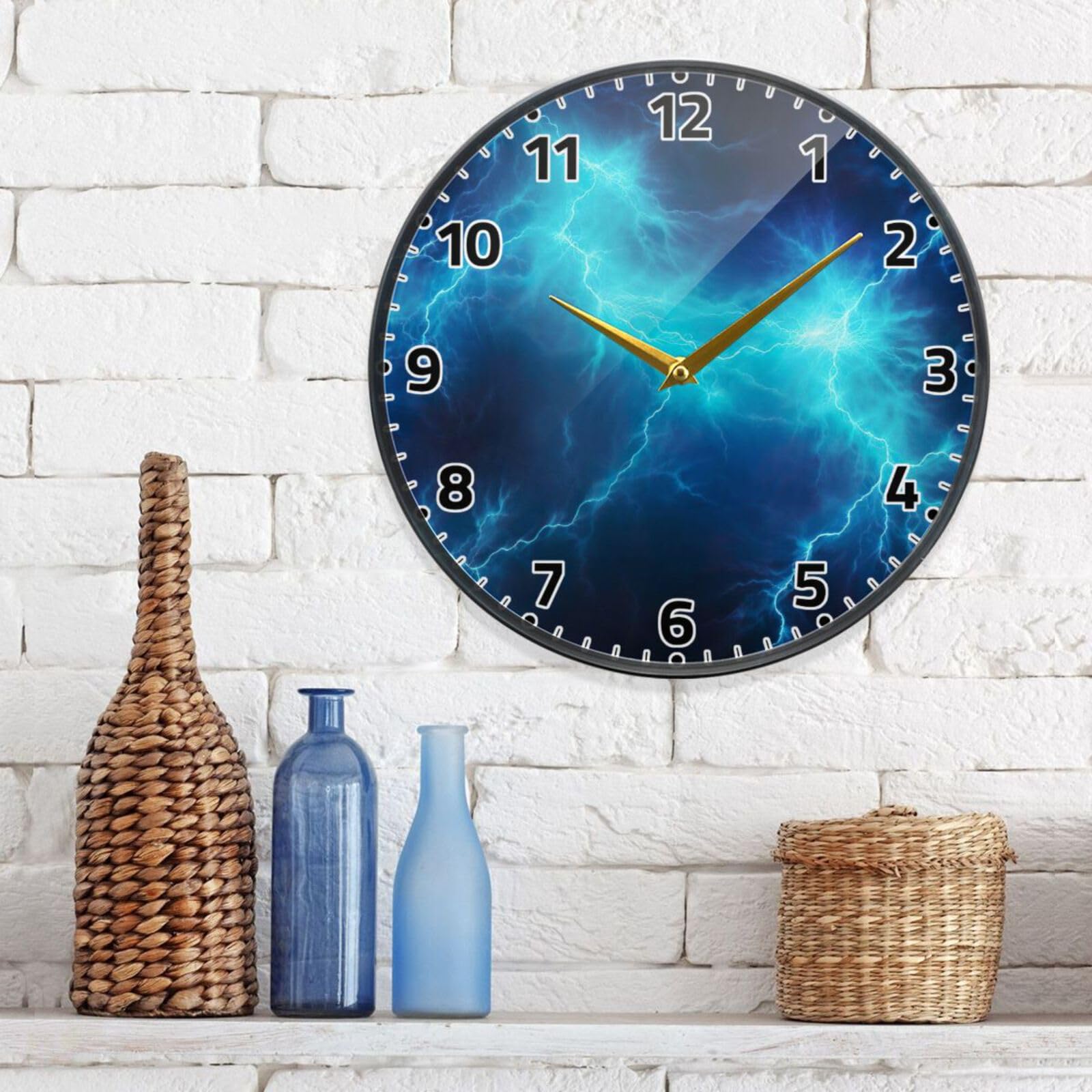 Amazon.com: WELLDAY Wall Clock Non Ticking 12 Inch - Blue