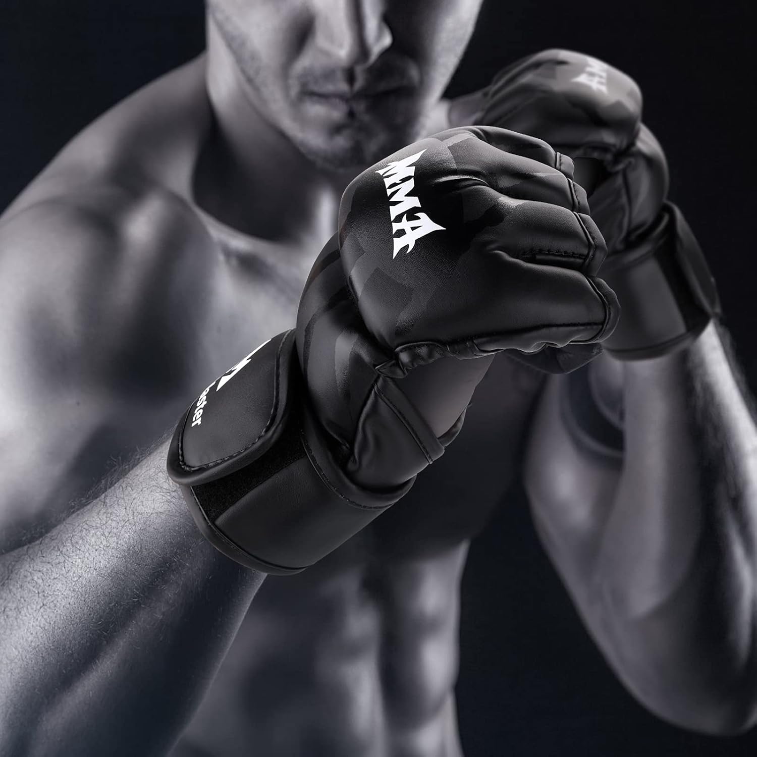 Brace Master MMA Gloves UFC Gloves Boxing Gloves for Men Women Leather More Paddding Fingerless Punching Bag Gloves for Kickboxing, Sparring, Muay Thai and Heavy Bag : Sports & Outdoors