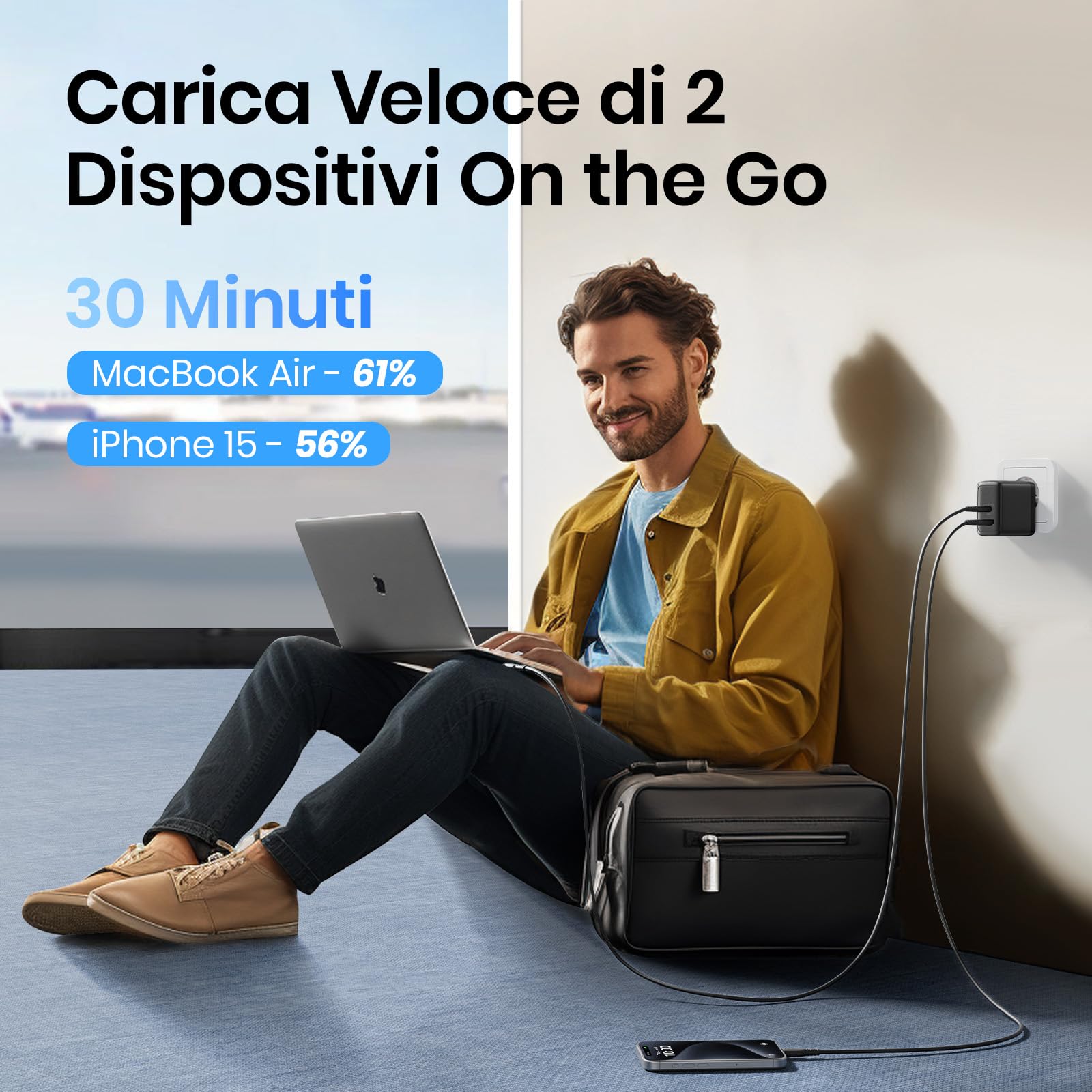 INIU Caricatore USB C da 65 W, 2 porte [USB-C + USB-A] | FindTheDeal