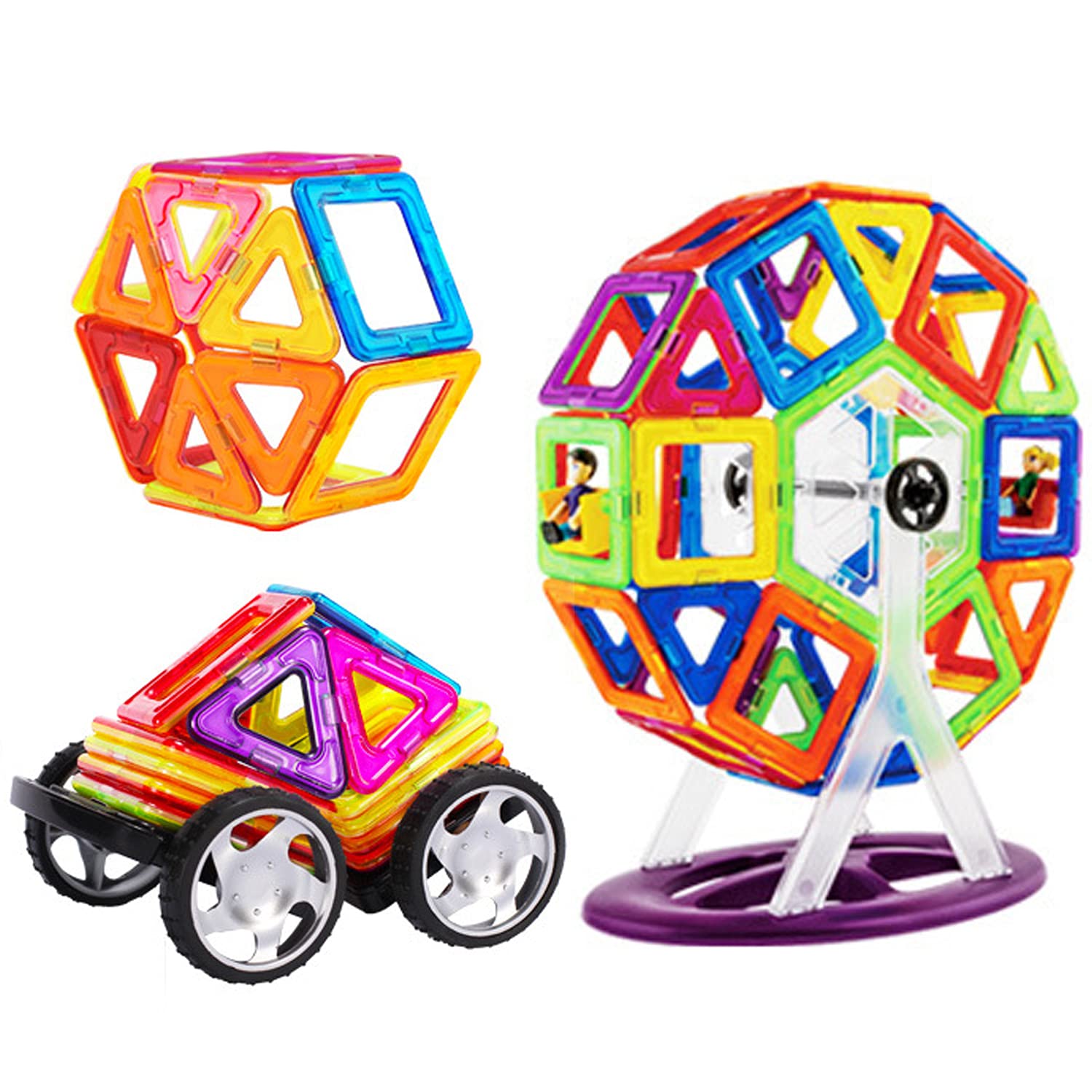 45 Pcs Building Toys Magnetic Tiles Mega Blocks Sets Preschool Learning Education Games Big Jenga For 1-3 Baby Toddlers