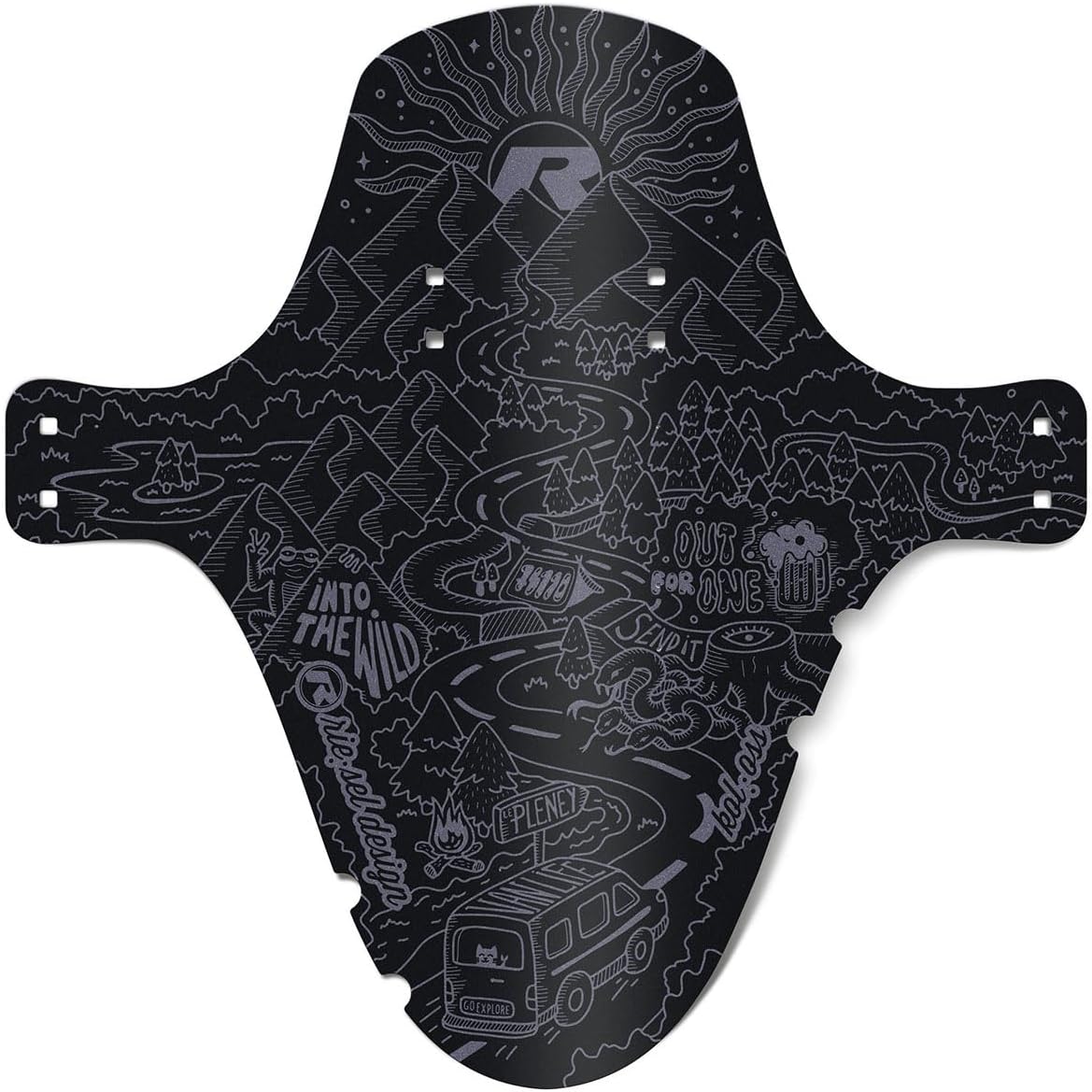 Riesel Design - Front Big Bike Fender for Face and Suspension Fork Protection - Secure Fit, for Enduro, Trail, All Mountain, Cross Country, Freeride, Downhill or E-MTB - KOL:OSS