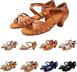Latin American Dance Shoes Girls and Women Salsa Dance Shoes with Low Heel